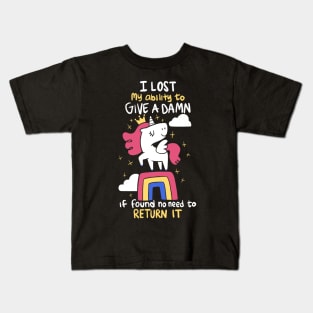 I Lost my Give a Damn Kids T-Shirt